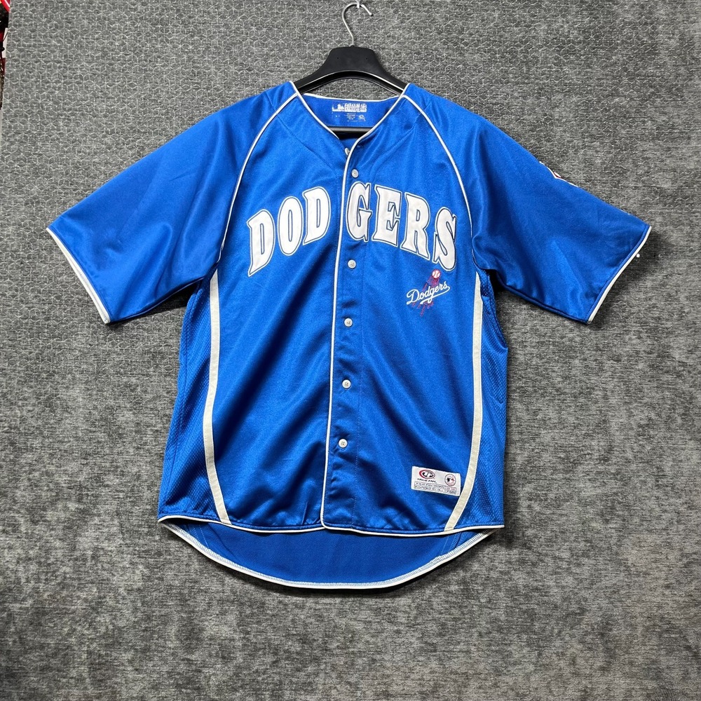 Vintage Los Angeles Dodgers True Fan MLB Jersey Mens Royal Blue Baseball - Large